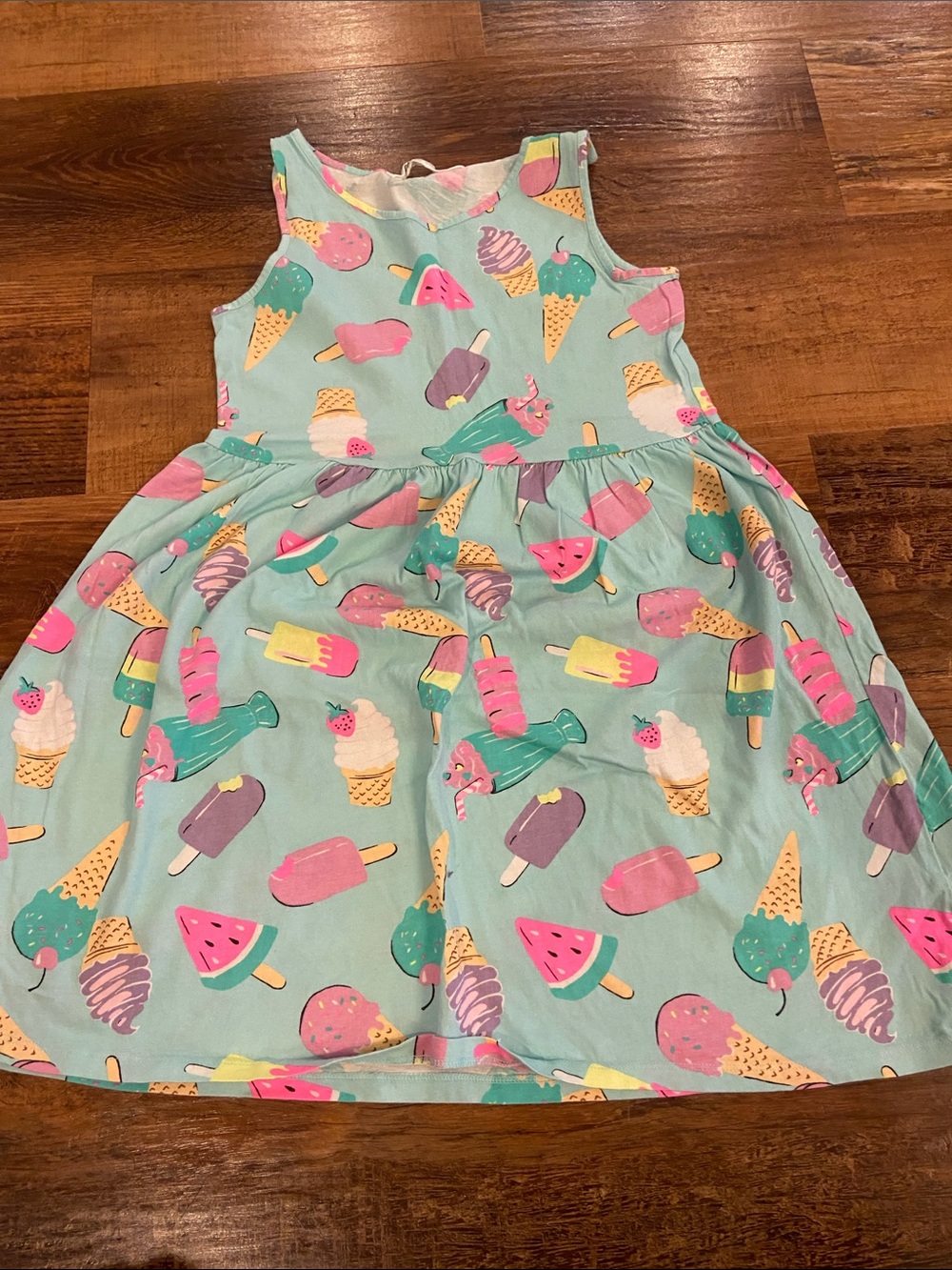 H&M Mint Ice Cream & Popsicle Print Sundress with Pink and Teal Accents